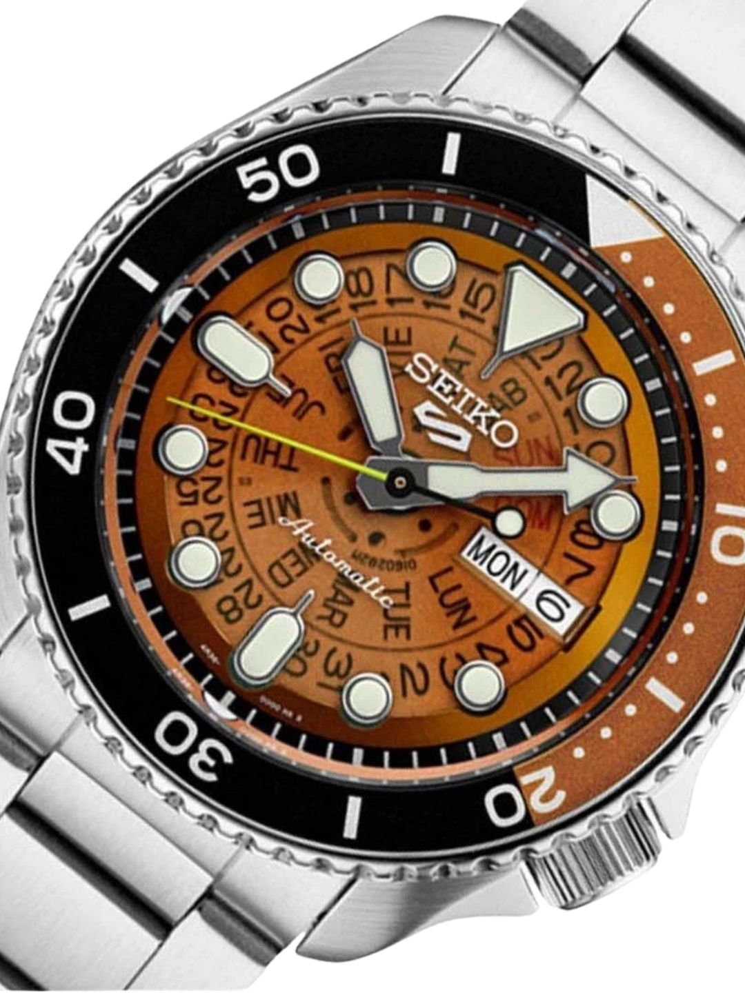 Seiko Textured Dial & Stainless Steel Strap Analogue Watch - SRPJ47K1