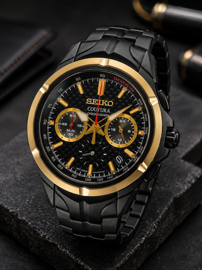 Seiko Round Analog Watch - SSB442P1