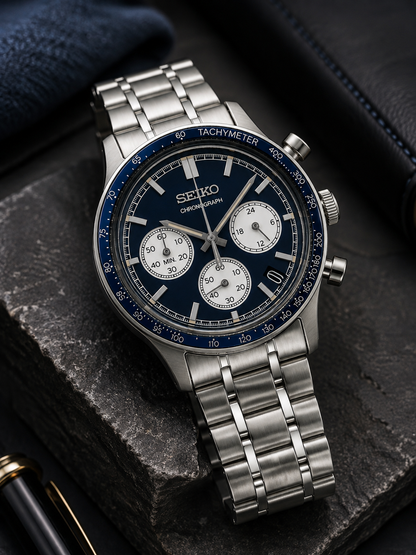 Seiko Round Analog Watch - SSB477P1