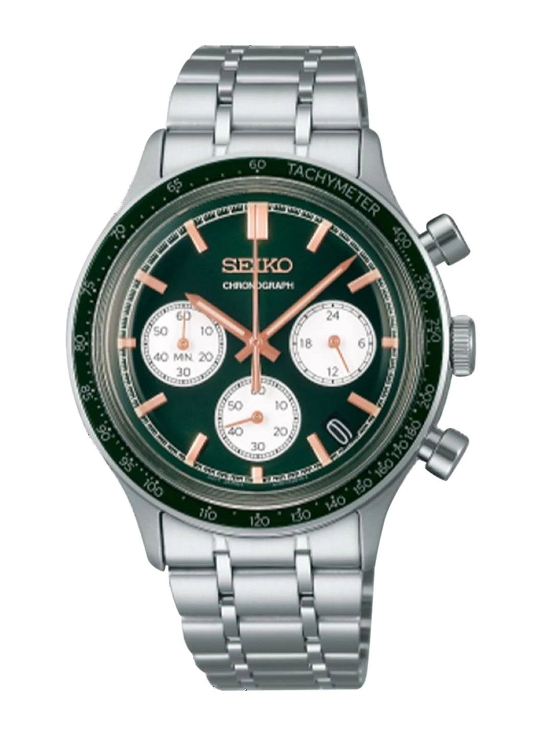Seiko Patterned Dial & Stainless Steel Bracelet Style Straps Analogue Watch - SSB481P1