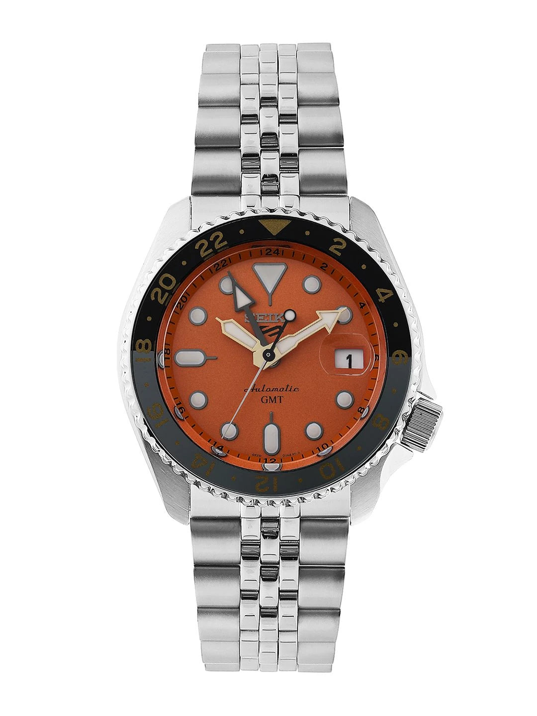 Seiko Bracelet Style Straps Analogue Automatic Powered Date Aperture Watch - SSK005K1