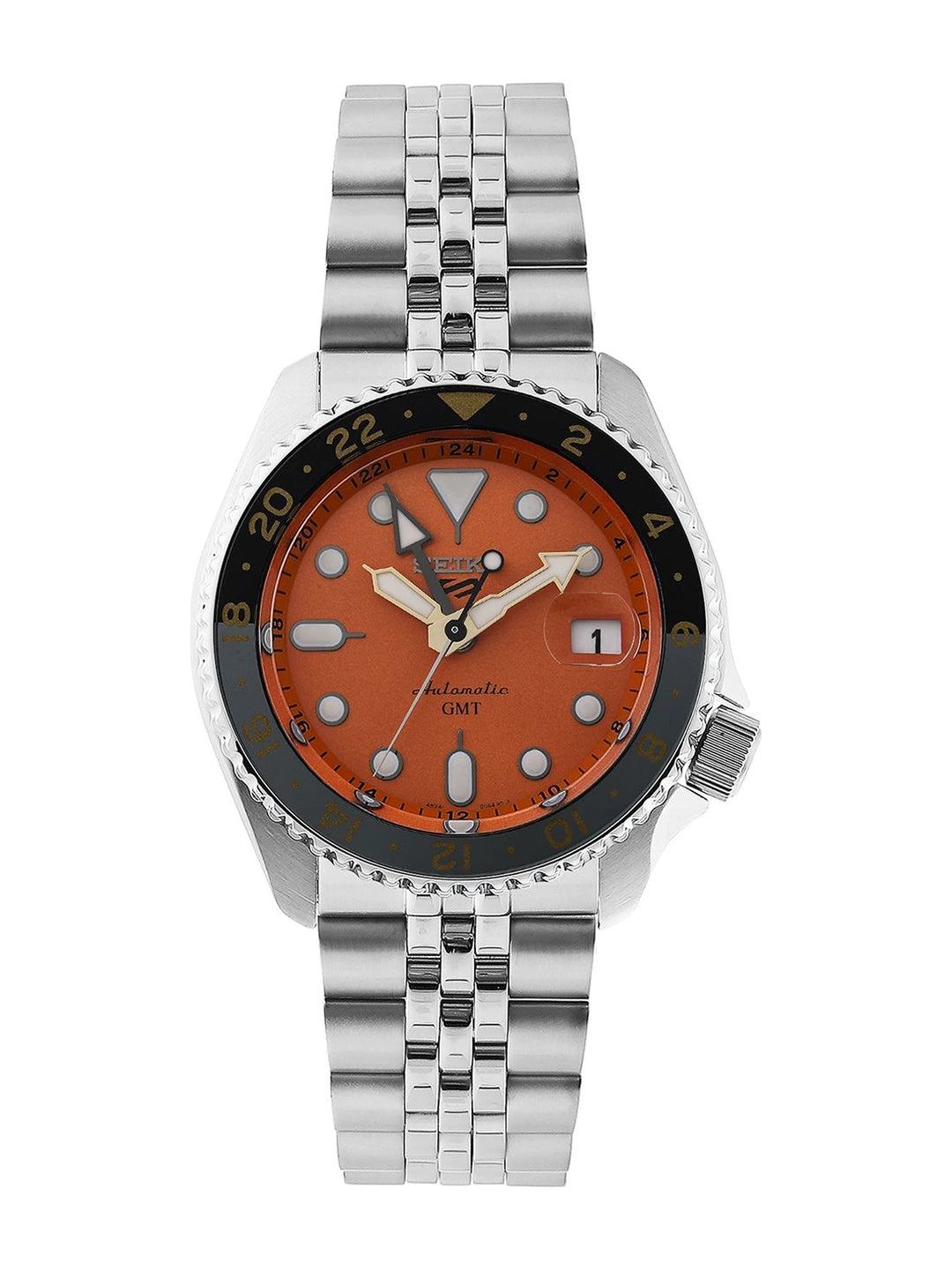 Seiko Bracelet Style Strap Analogue Automatic Powered Date Aperture Watch - SSK005K1