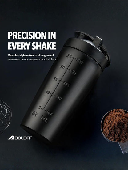 Boldfit Stainless Steel Protein Shaker 700ml with Shaker Ball