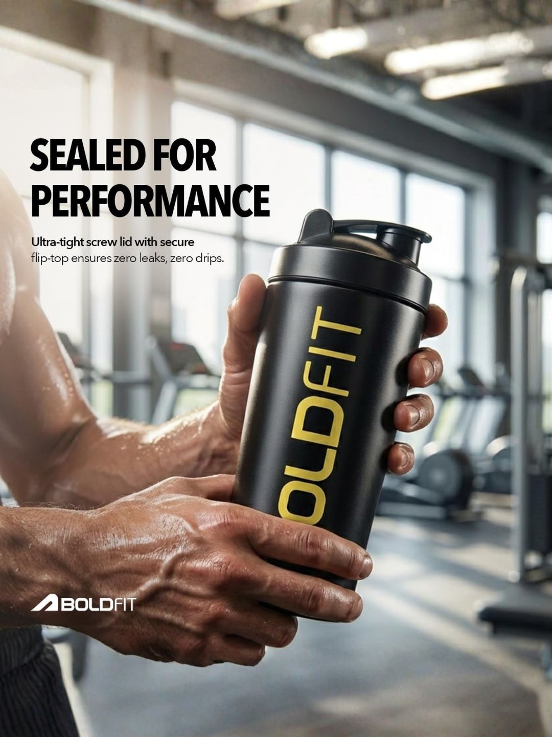 Boldfit Stainless Steel Protein Shaker 700ml with Shaker Ball