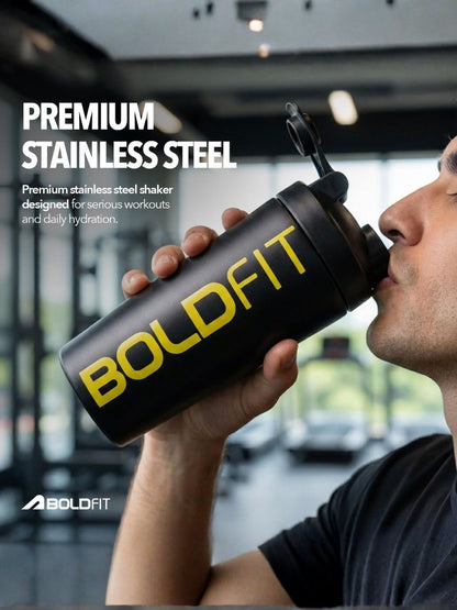 Boldfit Stainless Steel Protein Shaker 700ml with Shaker Ball