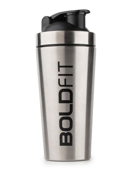 Boldfit Stainless Steel Protein Shaker 700ml with Blender Blade