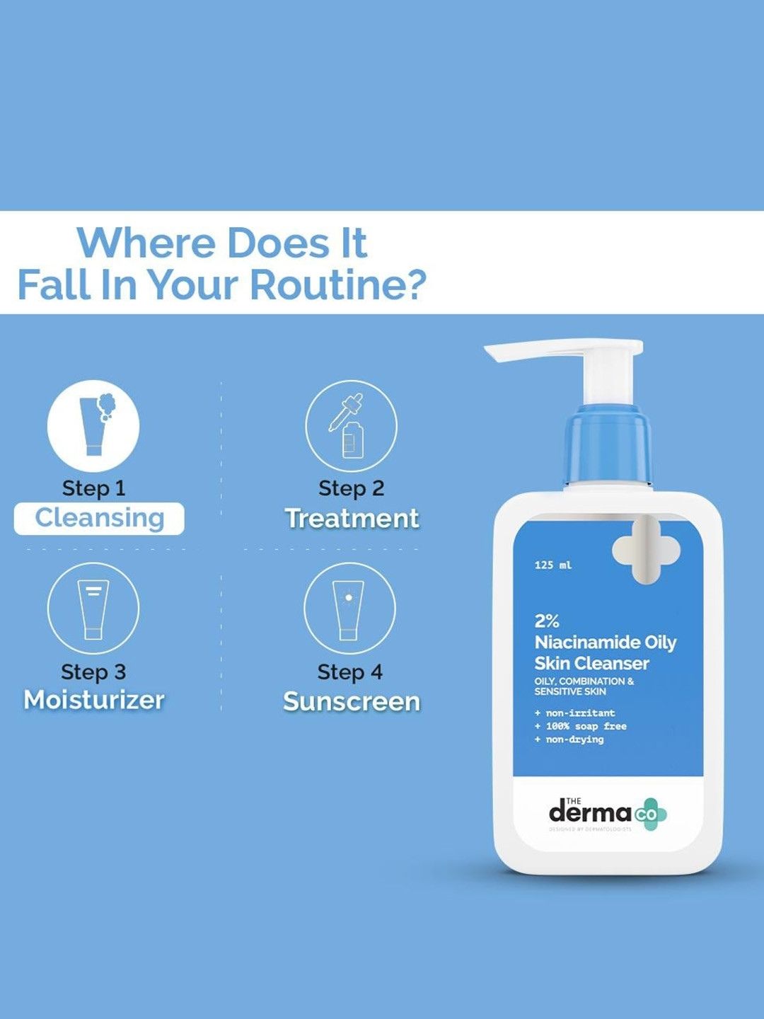 The Derma Co 2% Niacinamide Oily Skin Cleanser (125ml)