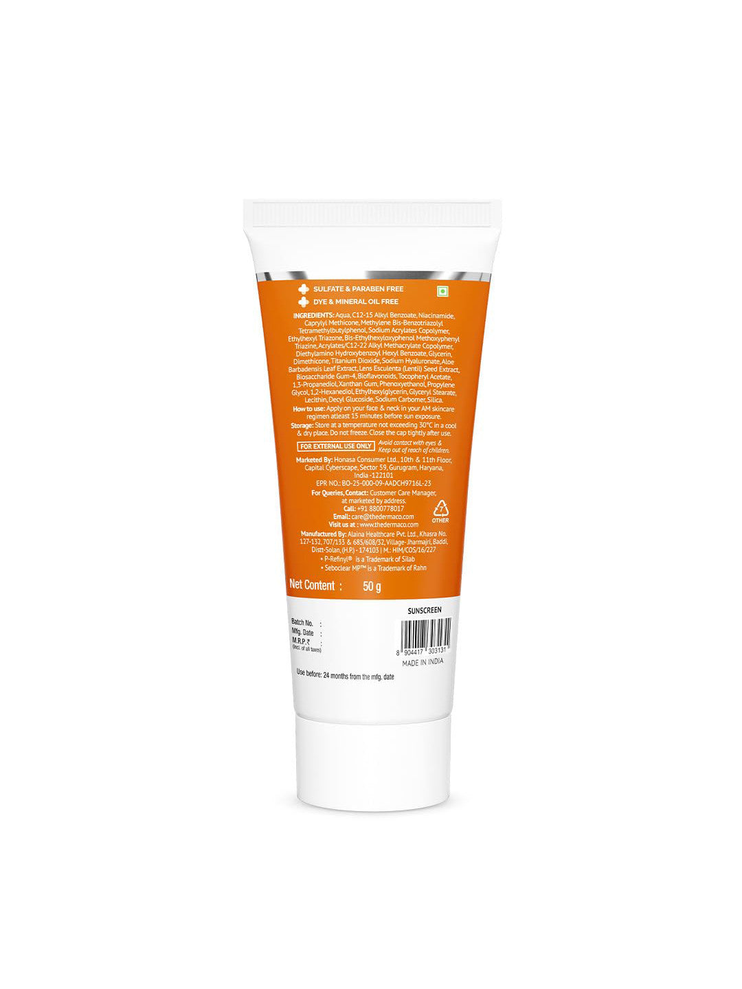 The Derma Co Pore Minimizing) Priming) Sunscreen SPF 50 PA ++++ (50 g)