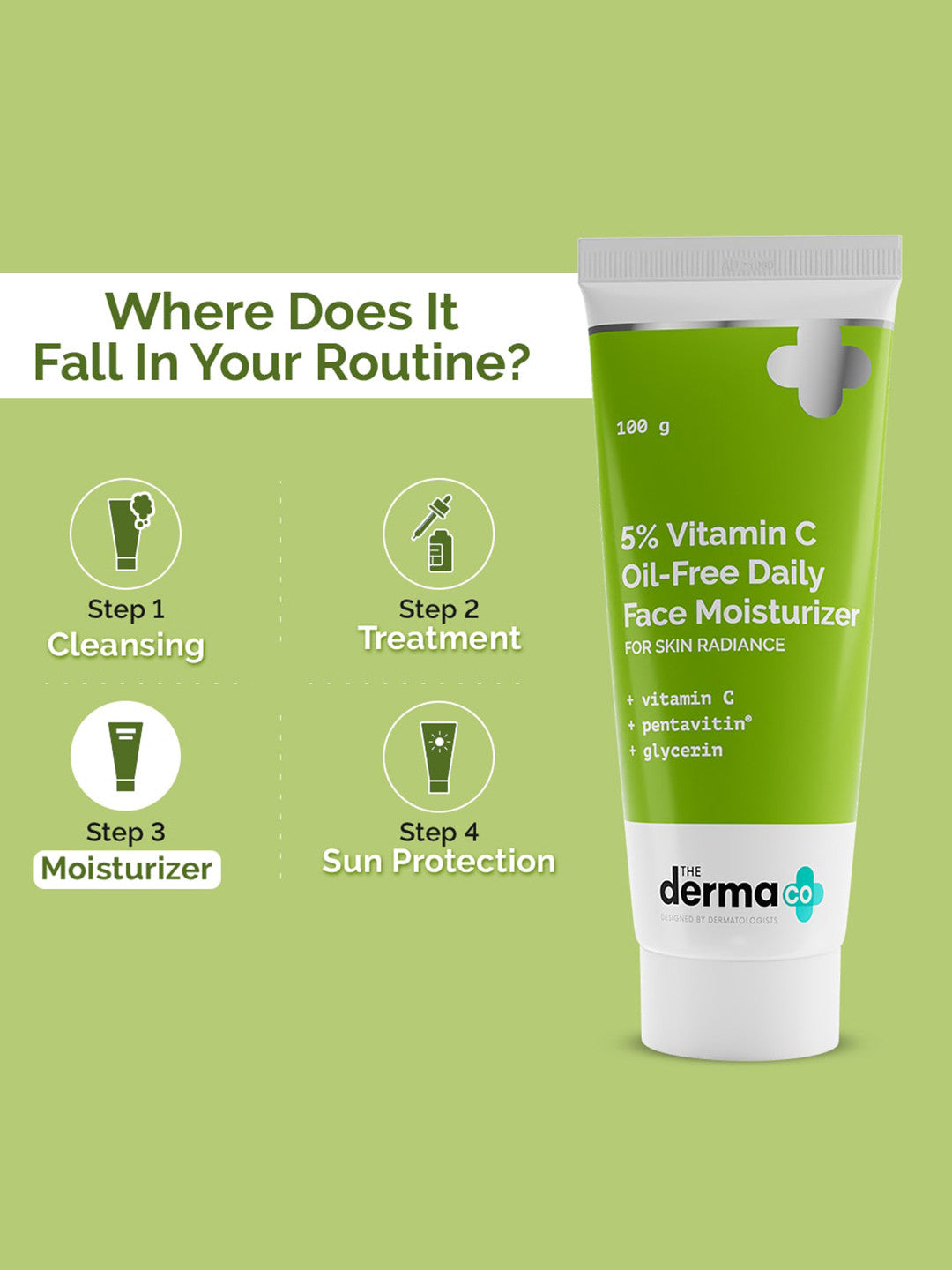 The Derma Co 5% Vitamin C Oil-Free Face Moisturizer (100 g)