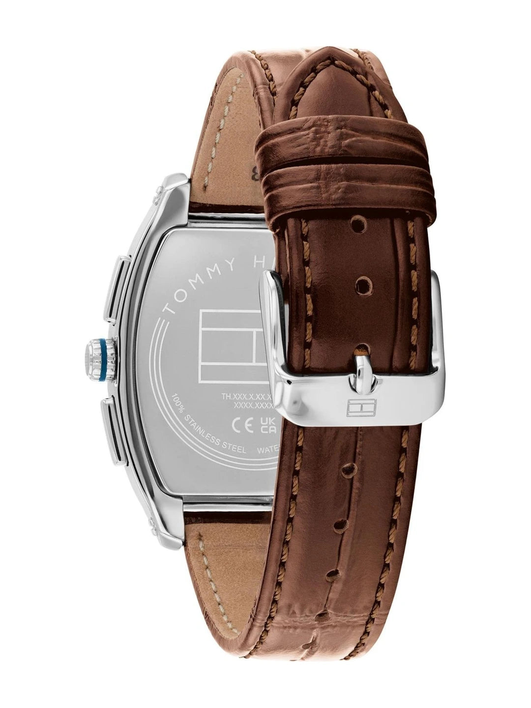 Tommy Hilfiger Rectangle Blue Dial Analog Watch With Multifunction Display & Leather Strap - TH1710760