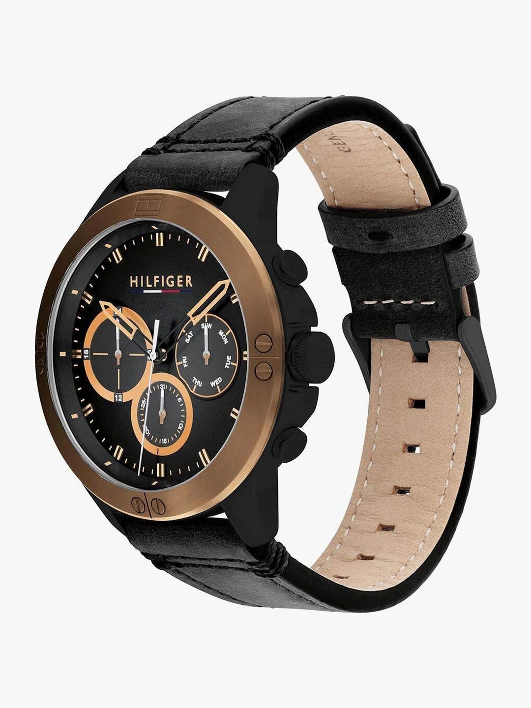 Tommy Hilfiger Round Black Dial Analog Watch With Metal Strap - TH1791893W