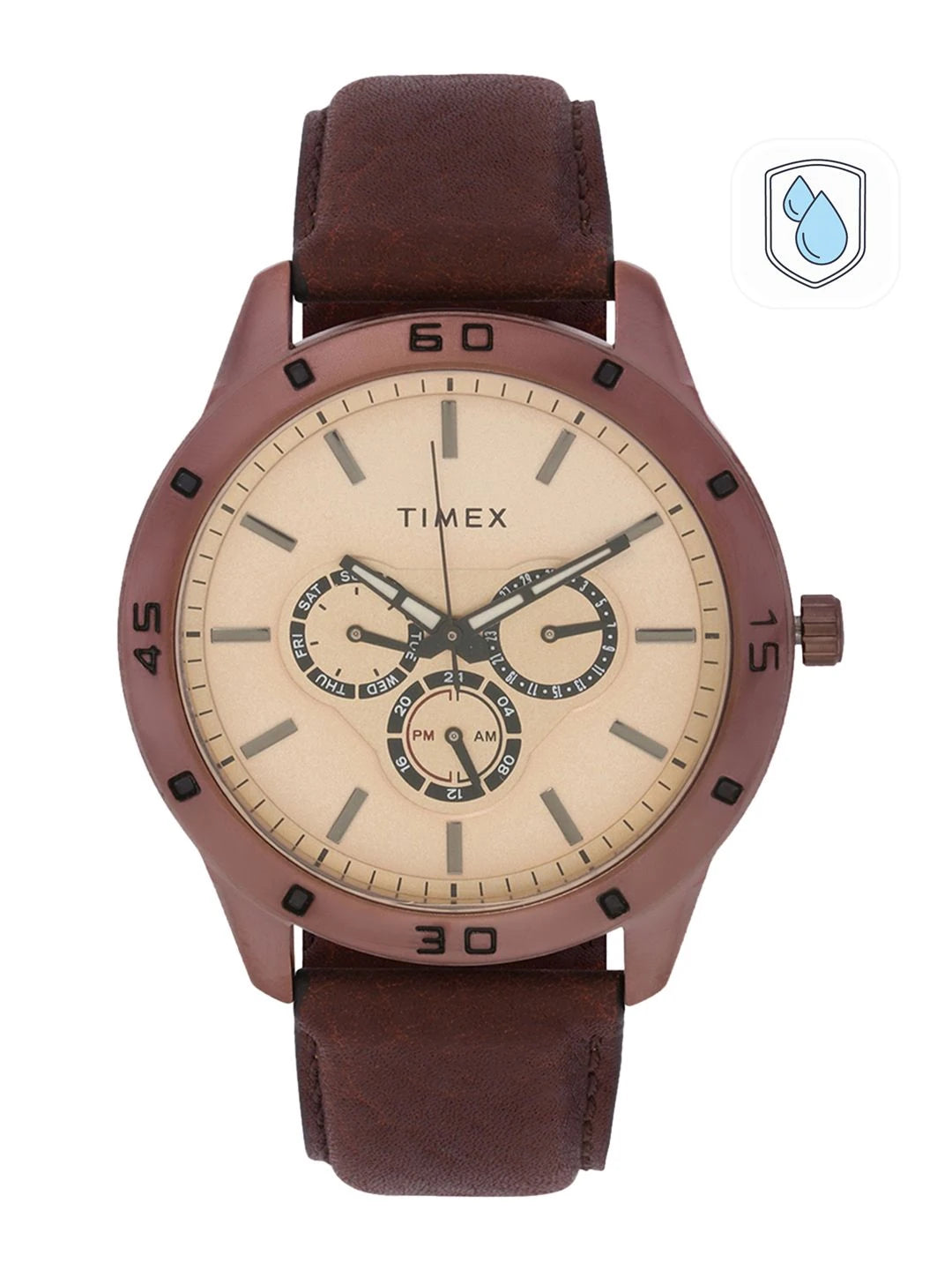 Timex Trendline Round 45mm Brown Dial Analog Watch - TW000U915