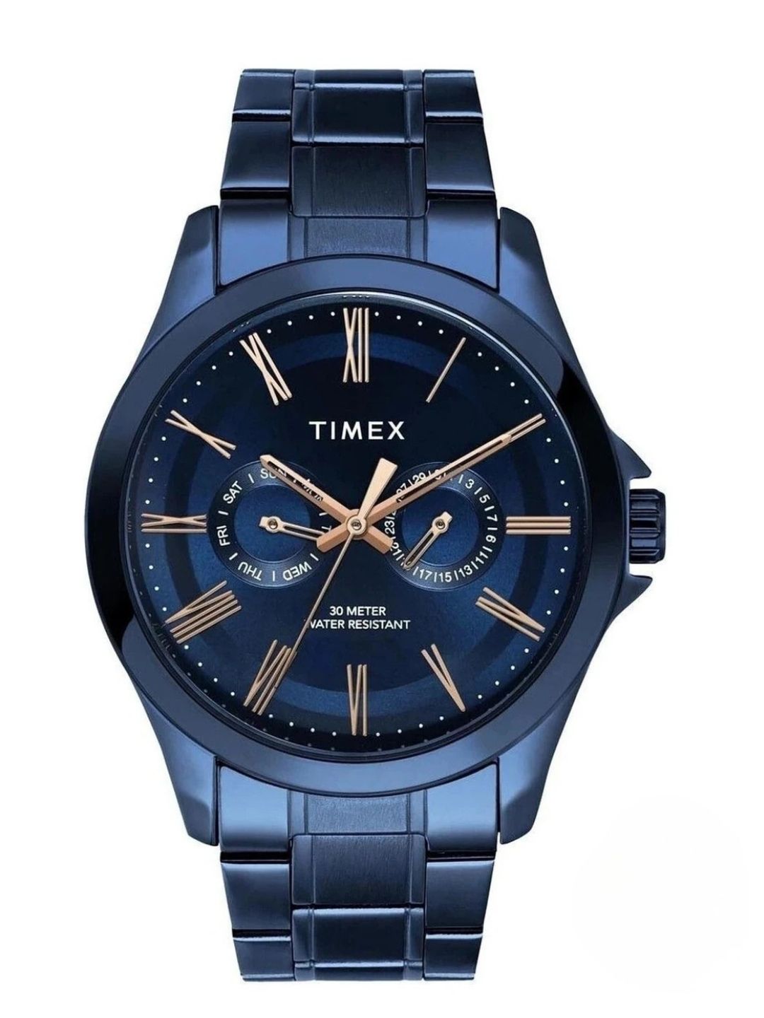 Timex Round Blue Dial Analog Watch With Blue Strap  - TW000X137