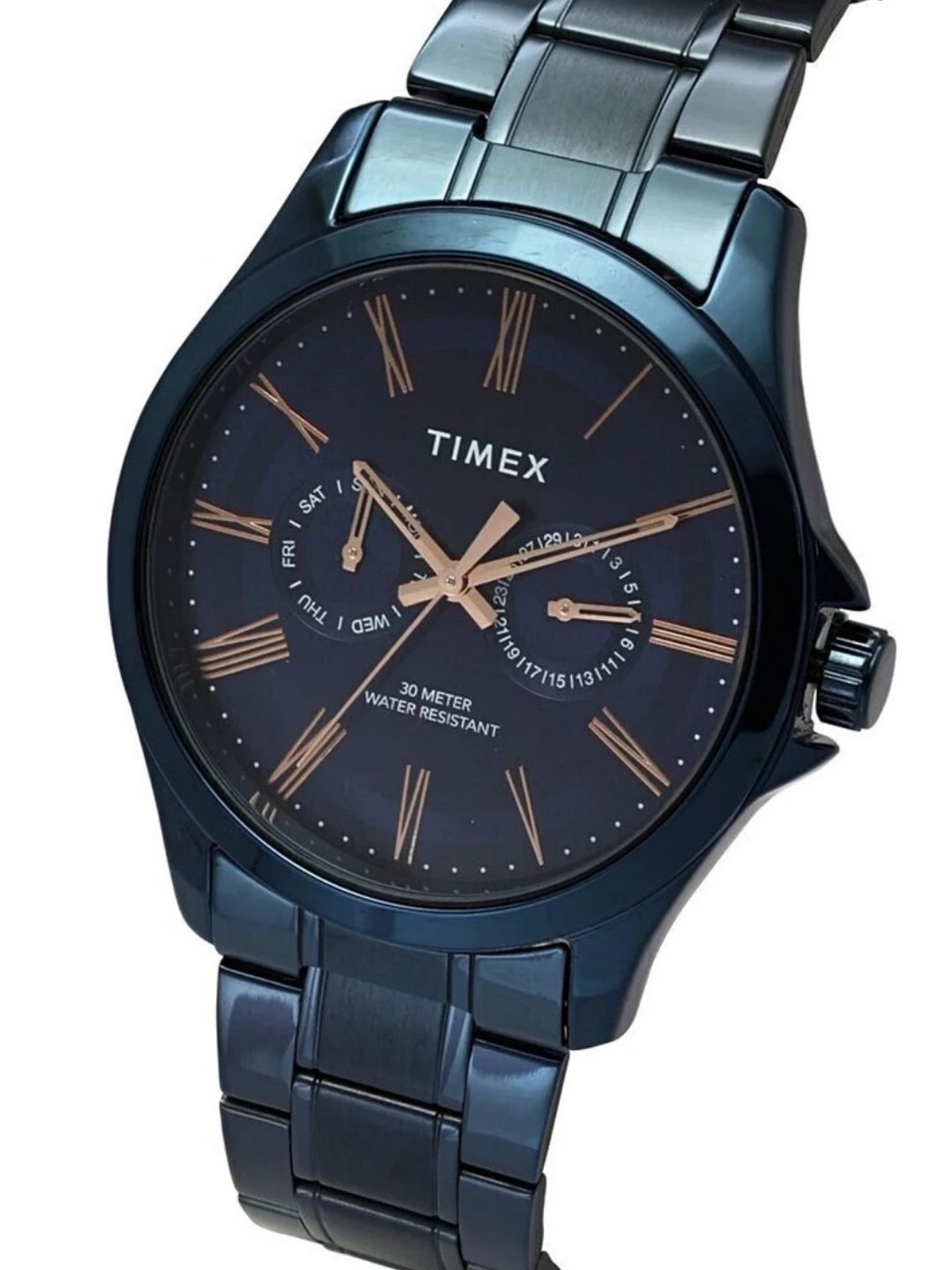 Timex Round Blue Dial Analog Watch With Blue Strap  - TW000X137
