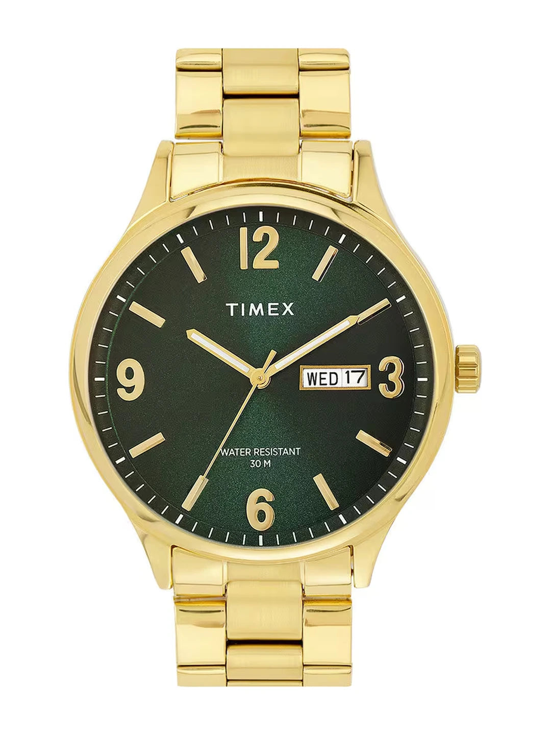 Timex Round Green Dial Analog Watch With Metal Strap - TWEG18445
