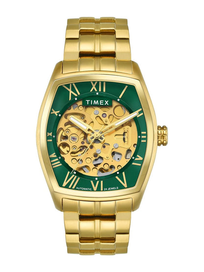 Timex Signio Tonneau 21mm Green Dial Analog Automatic Watch - TWEG25904