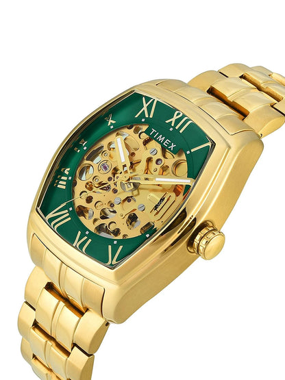 Timex Signio Tonneau 21mm Green Dial Analog Automatic Watch - TWEG25904