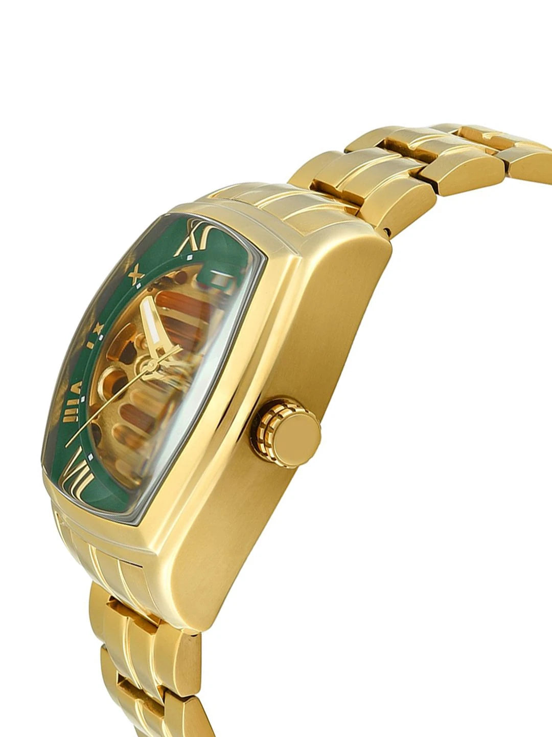 Timex Signio Tonneau 21mm Green Dial Analog Automatic Watch - TWEG25904