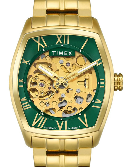 Timex Signio Tonneau 21mm Green Dial Analog Automatic Watch - TWEG25904