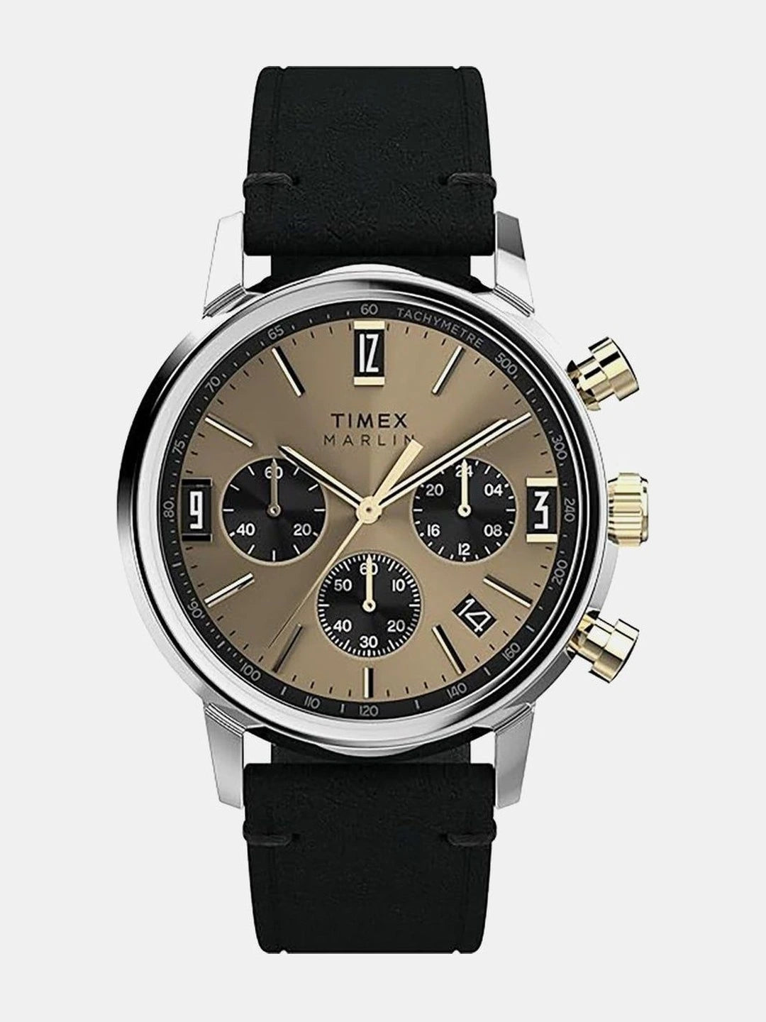 Timex Dial & Leather Strap Analogue Chronograph Watch - TWEG26709