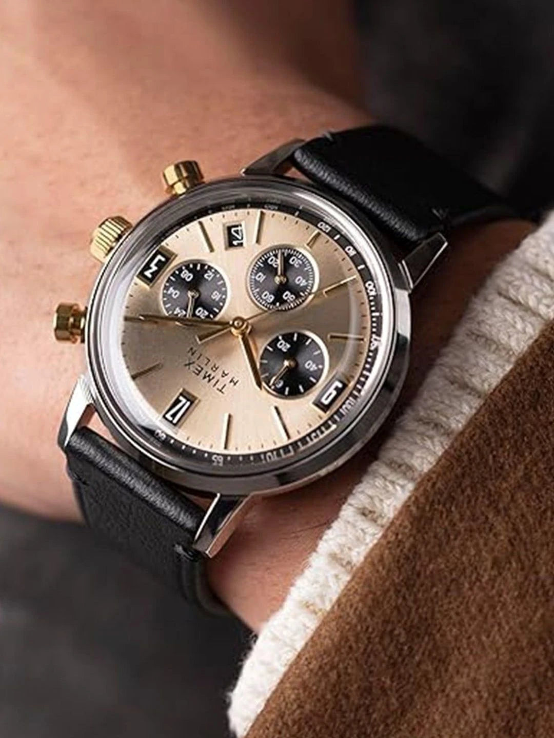 Timex Dial & Leather Straps Analogue Chronograph Watch - TWEG26709