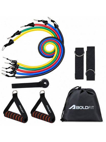 Boldfit Resistance Tube Set with Handles & Door Anchor (11 Pieces)