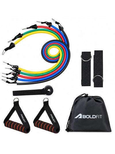 Boldfit Resistance Tube Set with Handles & Door Anchor (11 Pieces)