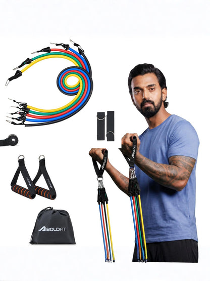 Boldfit Resistance Tube Set with Handles & Door Anchor (11 Pieces)