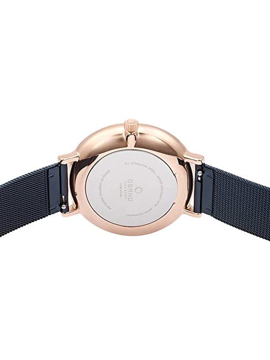Obaku Round Blue Dial Analog Watch With Metal Strap - V235GXVLML