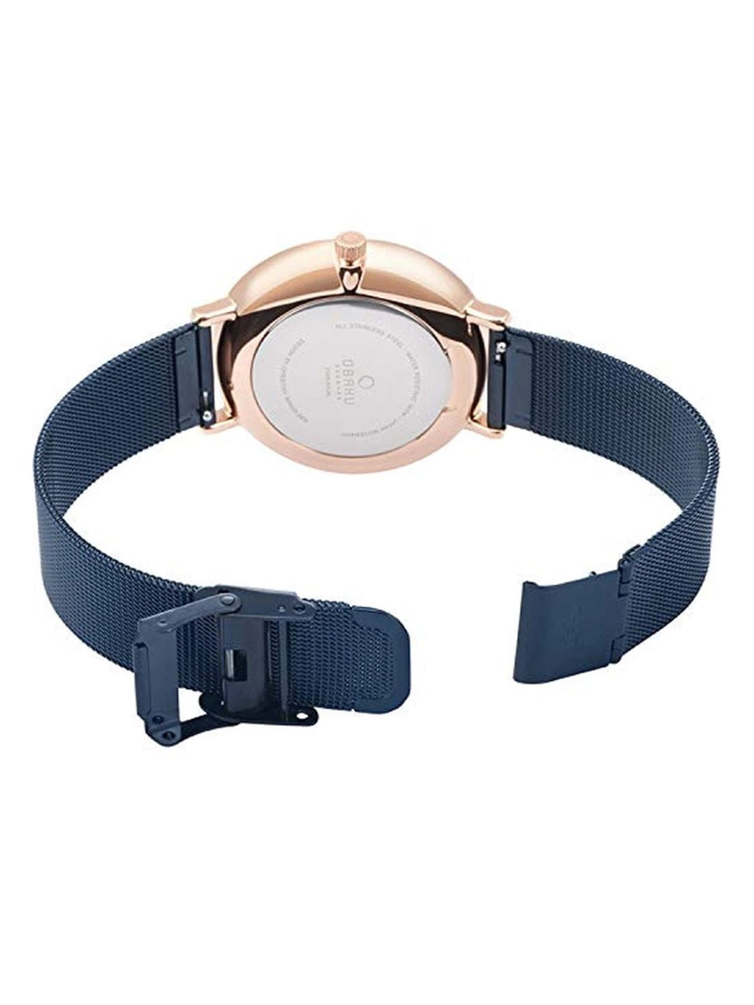 Obaku Round Blue Dial Analog Watch With Metal Strap - V235GXVLML
