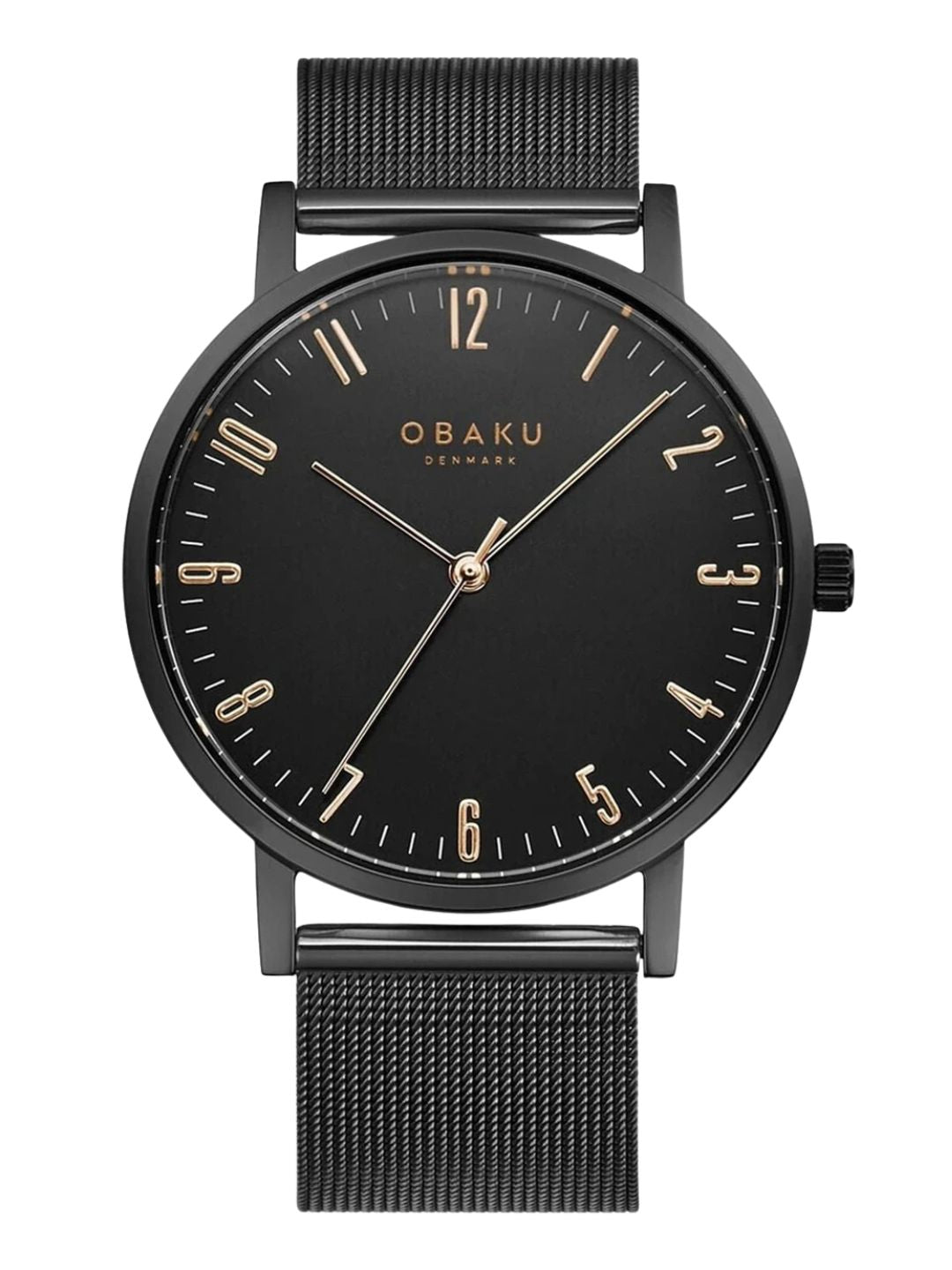 Obaku Round Black Dial Analog Watch With Metal Strap - V248GXBBMB