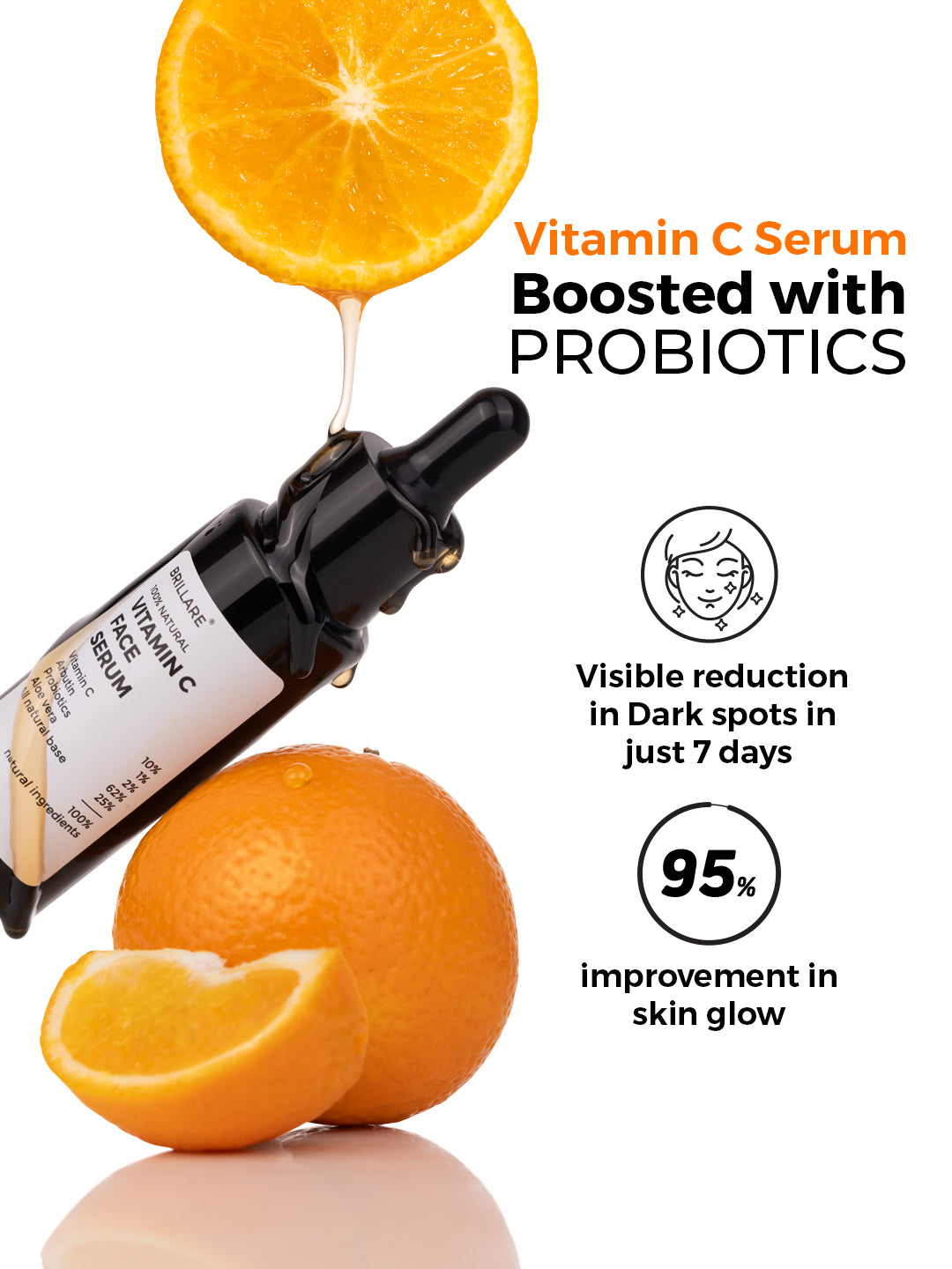 Brillare 10% Vitamin C Face Serum For Bright, Glowing Skin (30ml)