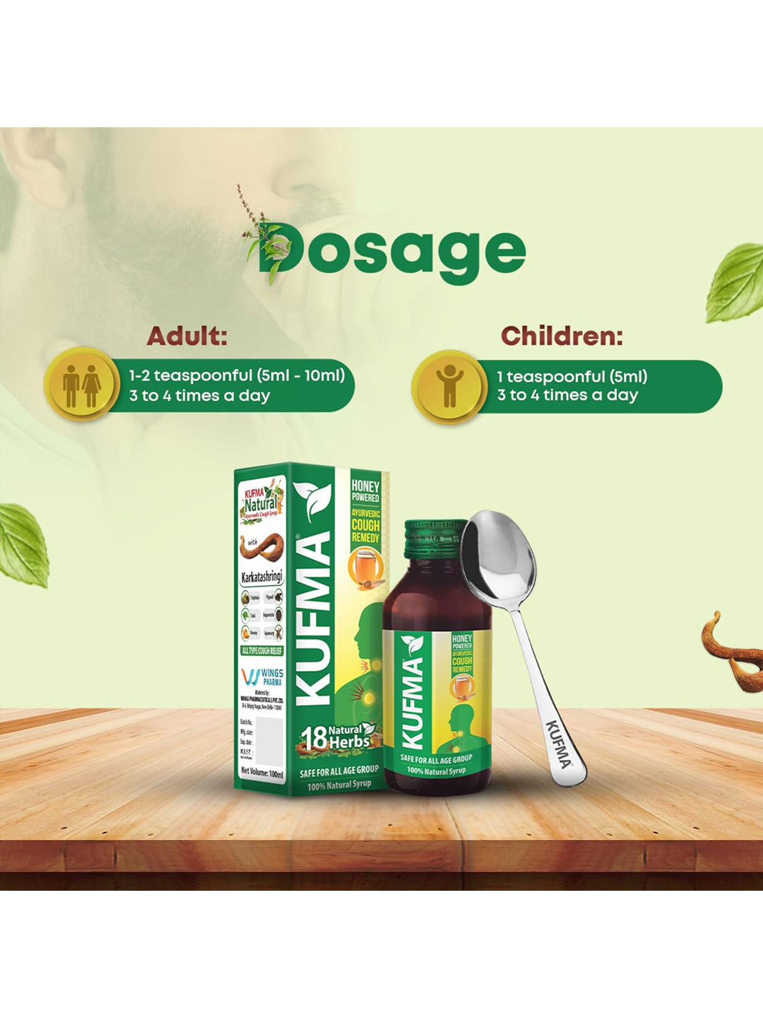 Wings Pharma Kufma Natural Ayurvedic Syrup (100 ml)