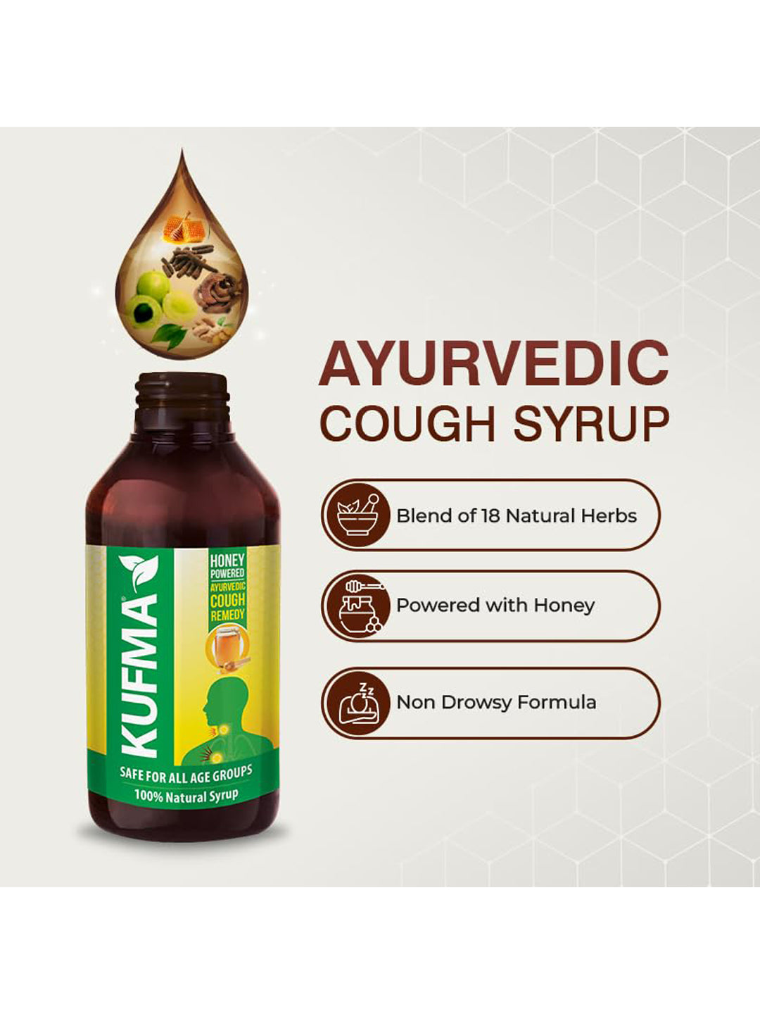 Wings Pharma Kufma Natural Ayurvedic Syrup (100 ml)