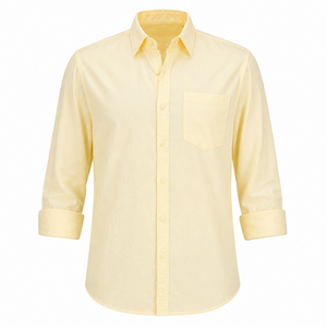 Silisoul Beige Regular Fit Cotton Long Sleeves Spread Collar Shirt