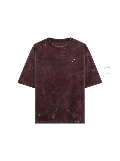 Arya Maroon Oversized Zodiac Capricorn Print Half Sleeve Cotton T-Shirt