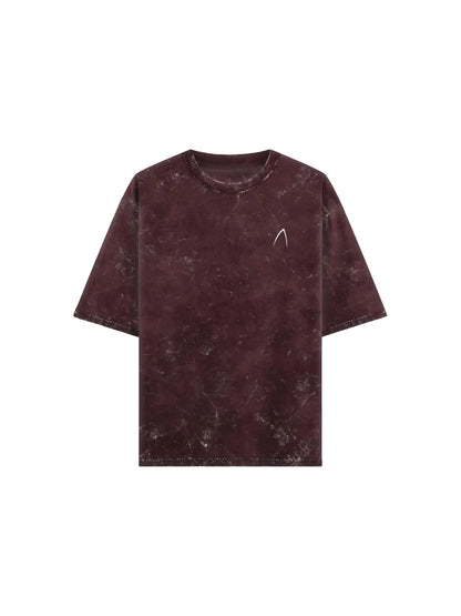 Arya Maroon Oversized Zodiac Leo Print Half Sleeve Cotton T-Shirt
