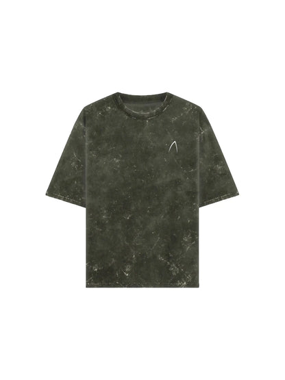 Arya Olive Green Oversized Zodiac Sagittarius Print Half Sleeve Cotton T-Shirt
