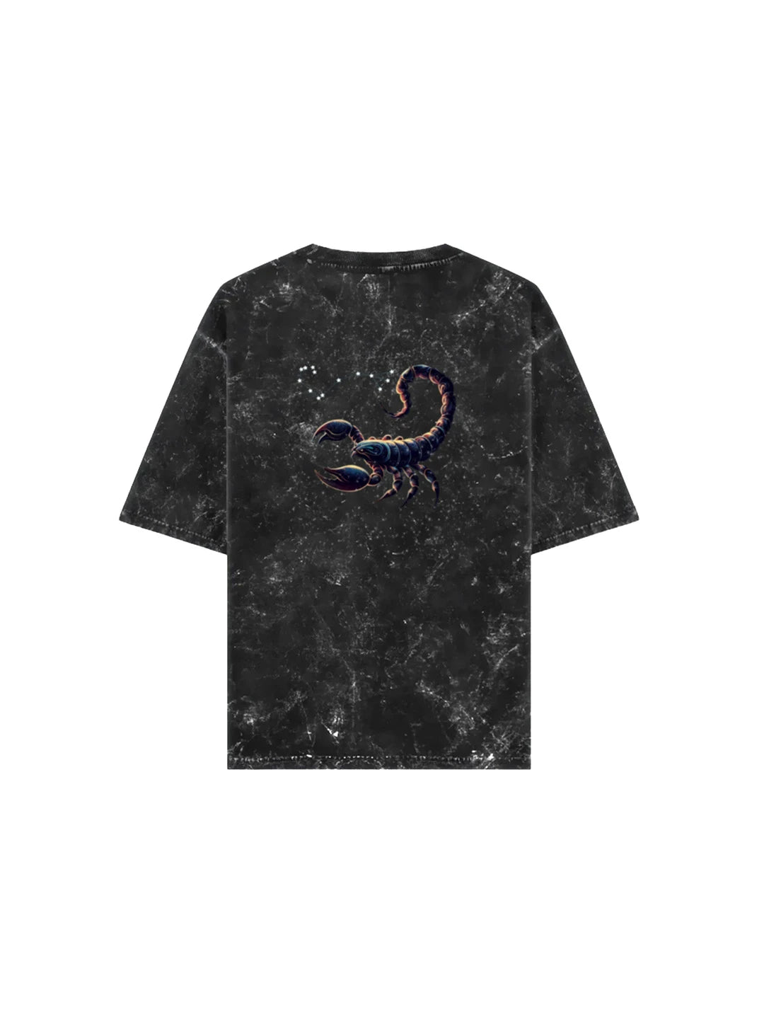 Arya Black Oversized Zodiac Scorpio Print Half Sleeve Cotton T-Shirt