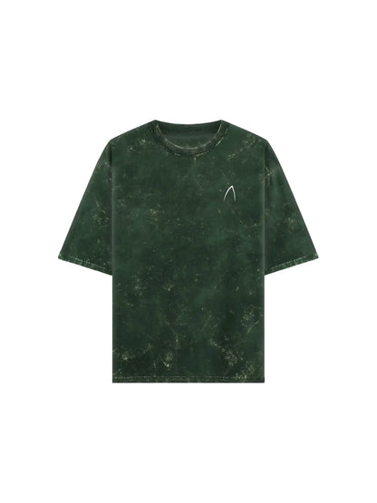 Arya Bottle Green Oversized Zodiac Taurus Print Half Sleeve Cotton T-Shirt
