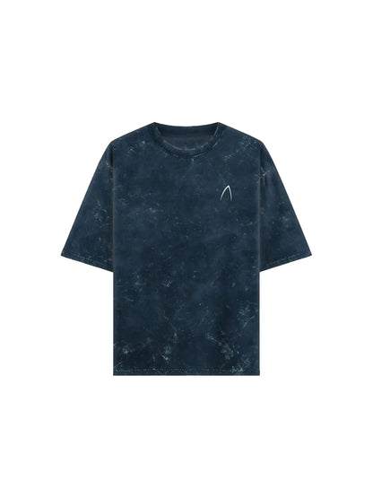 Arya Navy Blue Oversized Zodiac Taurus Print Half Sleeve Cotton T-Shirt