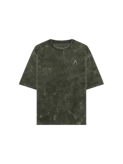 Arya Olive Green Oversized Zodiac Taurus Print Half Sleeve Cotton T-Shirt