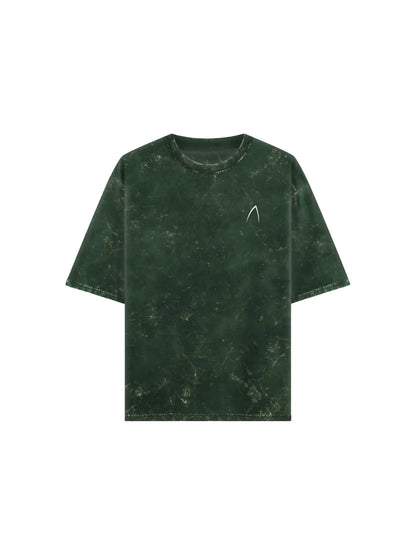 Arya Bottle Green Oversized Zodiac Virgo Print Half Sleeve Cotton T-Shirt